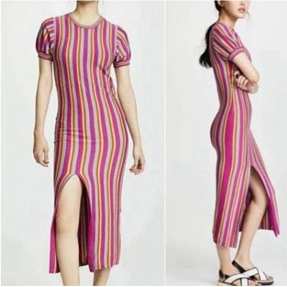NWT Rachel Antonoff Budde Striped midi Maxi Dress rainbow size small - REPOSH
